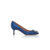 Hangisi 50 Décolleté blu in raso con fibbia gioiello Hangisi 50 Décolleté blu in raso con fibbia gioiello