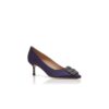 Hangisi 50 Décolleté in raso blu scuro con fibbia gioiello Hangisi 50 Décolleté in raso blu scuro con fibbia gioiello