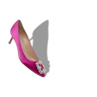 Hangisi 50 Décolleté in raso fucsia con fibbia gioiello Hangisi 50 Décolleté in raso fucsia con fibbia gioiello