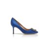Hangisi 70 Décolleté blu in raso con fibbia gioiello Hangisi 70 Décolleté blu in raso con fibbia gioiello