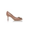 Hangisi 70 Décolleté in raso beige con fibbia gioiello