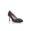 Hangisi 70 Décolleté in raso blu navy con fibbia gioiello