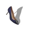 Hangisi 70 Décolleté in raso blu navy con fibbia gioiello