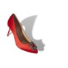 Hangisi 70 Décolleté in raso rosso con fibbia gioiello Hangisi 70 Décolleté in raso rosso con fibbia gioiello