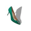 Hangisi 90 Décolleté in raso verde con fibbia gioiello Hangisi 90 Décolleté in raso verde con fibbia gioiello