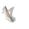 HANGISI BRIDE 50 Décolleté in raso bianco con fibbia gioiello HANGISI BRIDE 50 Décolleté in raso bianco con fibbia gioiello