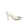 HANGISI BRIDE 70 Décolleté in raso bianco con fibbia gioiello