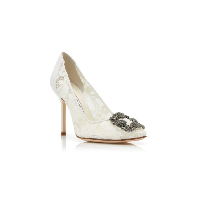 Hangisi LACE Décolleté color crema chiaro in pizzo con fibbia gioiello Hangisi LACE Décolleté color crema chiaro in pizzo con fibbia gioiello