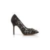 HANGISI LACE Décolleté in pizzo nero con fibbia gioiello