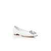 Hangisiflat Décolleté bassa in pelle di vitello bianca con fibbia gioiello Hangisiflat Décolleté bassa in pelle di vitello bianca con fibbia gioiello