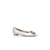 Hangisiflat Décolleté bassa in raso bianco con fibbia gioiello Hangisiflat Décolleté bassa in raso bianco con fibbia gioiello