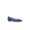 Hangisiflat Décolleté bassa in raso blu con fibbia gioiello