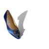 Hangisiflat Décolleté bassa in raso blu con fibbia gioiello
