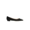 Hangisiflat Décolleté bassa in raso nero con fibbia gioiello Hangisiflat Décolleté bassa in raso nero con fibbia gioiello