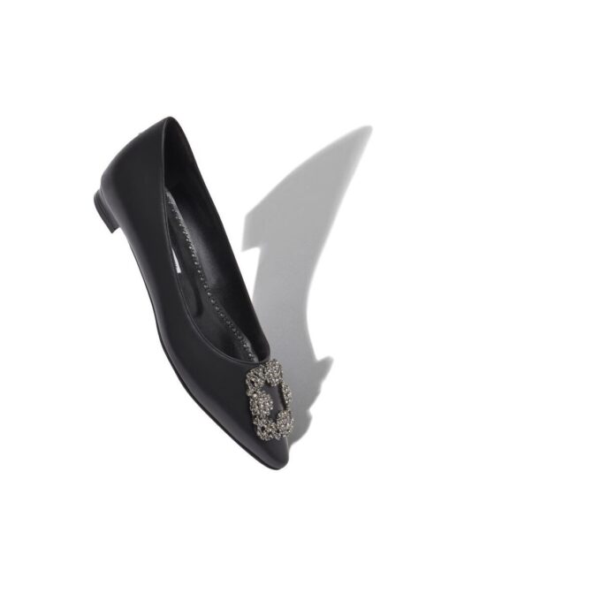 Hangisiflat Décolleté basse in pelle di vitello nera con fibbia gioiello Hangisiflat Décolleté basse in pelle di vitello nera con fibbia gioiello