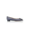 Hangisiflat Décolleté basse in raso grigio con fibbia gioiello Hangisiflat Décolleté basse in raso grigio con fibbia gioiello