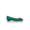 Hangisiflat Décolleté basse in raso verde con fibbia gioiello Hangisiflat Décolleté basse in raso verde con fibbia gioiello