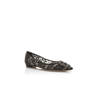 Hangisiflat LACE Décolleté basse in pizzo nero con fibbia gioiello Hangisiflat LACE Décolleté basse in pizzo nero con fibbia gioiello