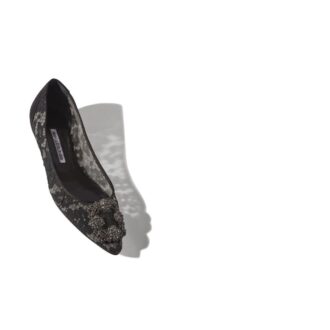 Hangisiflat LACE Décolleté basse in pizzo nero con fibbia gioiello Hangisiflat LACE Décolleté basse in pizzo nero con fibbia gioiello