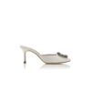Hangisimu Sabot in raso bianco sporco con fibbia gioiello Hangisimu Sabot in raso bianco sporco con fibbia gioiello