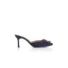 Hangisimu Sabot in raso blu navy con fibbia gioiello Hangisimu Sabot in raso blu navy con fibbia gioiello