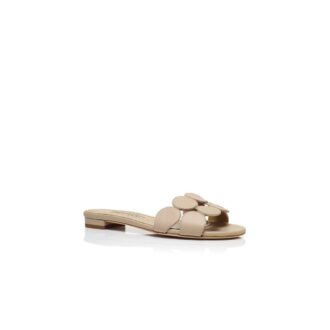 HARIBALMUFLAT Sandali bassi in pelle nappa beige
