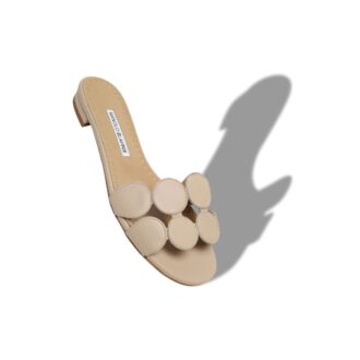 HARIBALMUFLAT Sandali bassi in pelle nappa beige