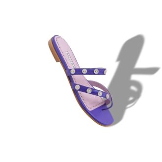 IRAFLI Sandali bassi in pelle nappa viola