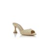 JADARA Sabot a punta aperta in rafia beige chiaro