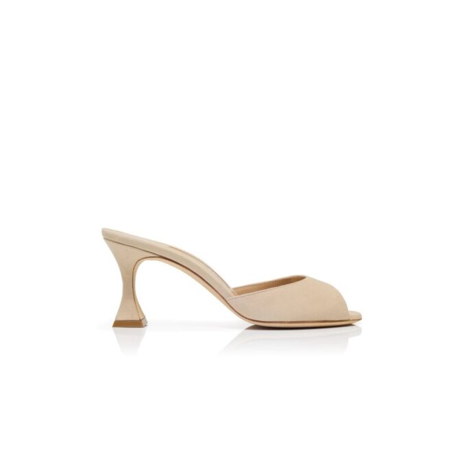 JADARON Sabot in camoscio beige chiaro con punta aperta JADARON Sabot in camoscio beige chiaro con punta aperta