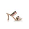 MABECOMU Sabot in nappa beige chiaro con dettagli in maglia
