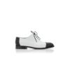 MANOLO Scarpe stringate in pelle di vitello bianca e nera MANOLO Scarpe stringate in pelle di vitello bianca e nera
