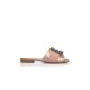 Martamod Sandali bassi in raso beige con fibbia gioiello