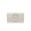 MAYCAPJOU Pochette in raso color crema con fibbia in cristallo MAYCAPJOU Pochette in raso color crema con fibbia in cristallo