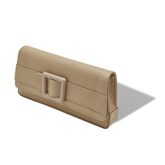 MAYGOT Pochette in pelle di vitello beige chiaro con fibbia
