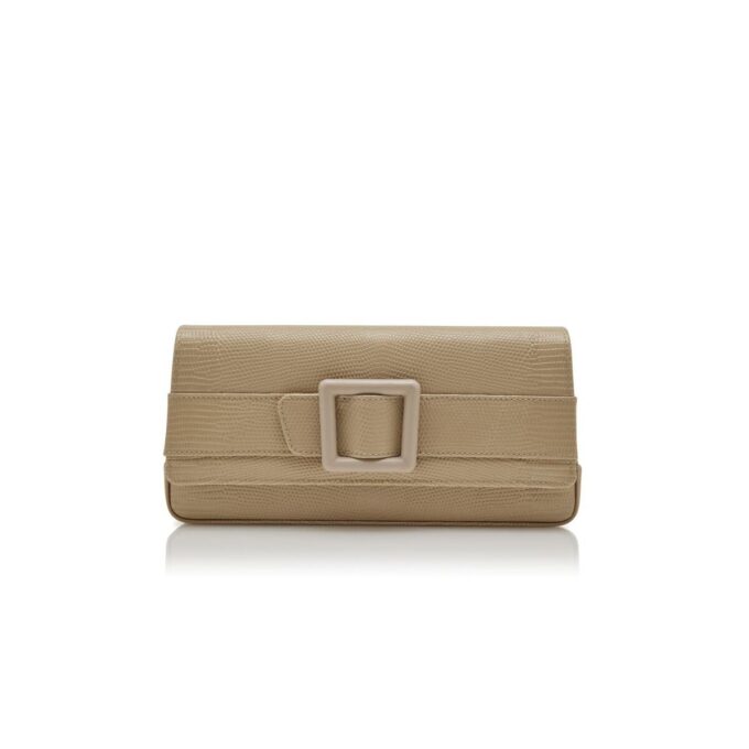 MAYGOT Pochette in pelle di vitello beige chiaro con fibbia