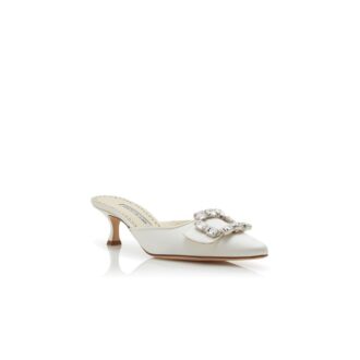 MAYJOU Sabot color crema in raso con fibbia in cristallo MAYJOU Sabot color crema in raso con fibbia in cristallo
