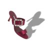 MAYJOUSAN Sabot in raso rosso scuro con fibbia in cristallo MAYJOUSAN Sabot in raso rosso scuro con fibbia in cristallo
