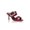 MAYJOUSAN Sabot in raso rosso scuro con fibbia in cristallo MAYJOUSAN Sabot in raso rosso scuro con fibbia in cristallo
