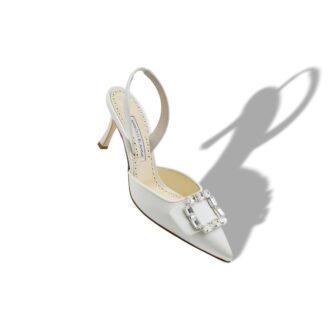 MAYJOUSLI Décolleté color crema in raso con fibbia in cristallo MAYJOUSLI Décolleté color crema in raso con fibbia in cristallo