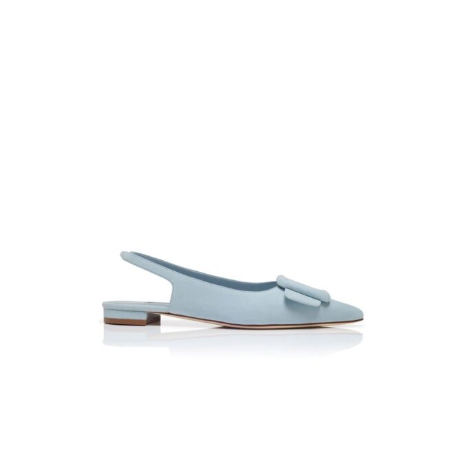 MAYLURA Décolleté basse con fibbia posteriore in pelle scamosciata azzurra e fibbia MAYLURA Décolleté basse con fibbia posteriore in pelle scamosciata azzurra e fibbia
