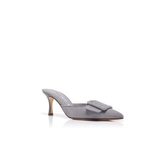 Maysale 70 Sabot in camoscio grigio con fibbia