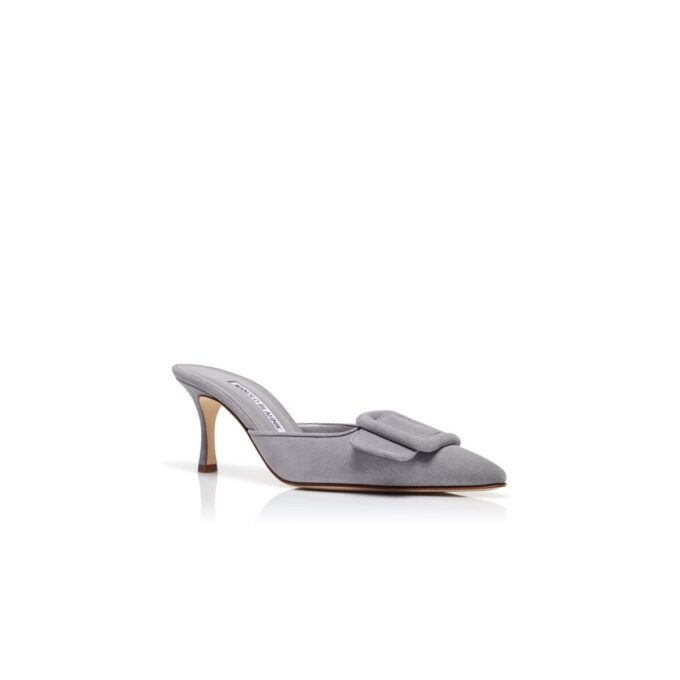 Maysale 70 Sabot in camoscio grigio con fibbia Maysale 70 Sabot in camoscio grigio con fibbia
