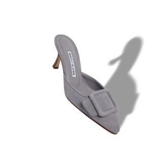 Maysale 70 Sabot in camoscio grigio con fibbia