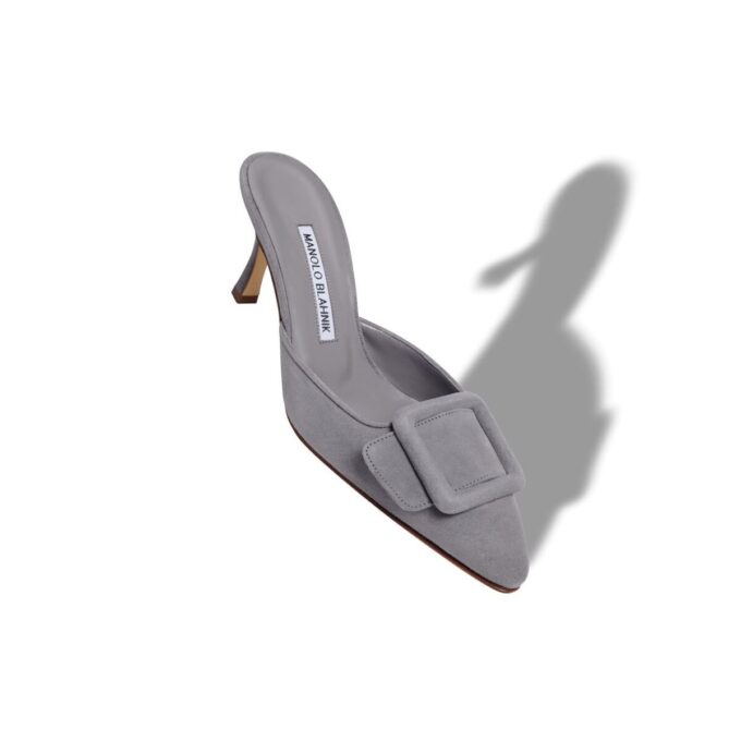 Maysale 70 Sabot in camoscio grigio con fibbia Maysale 70 Sabot in camoscio grigio con fibbia