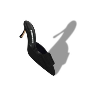 Maysale 70 Sabot in camoscio nero con fibbia