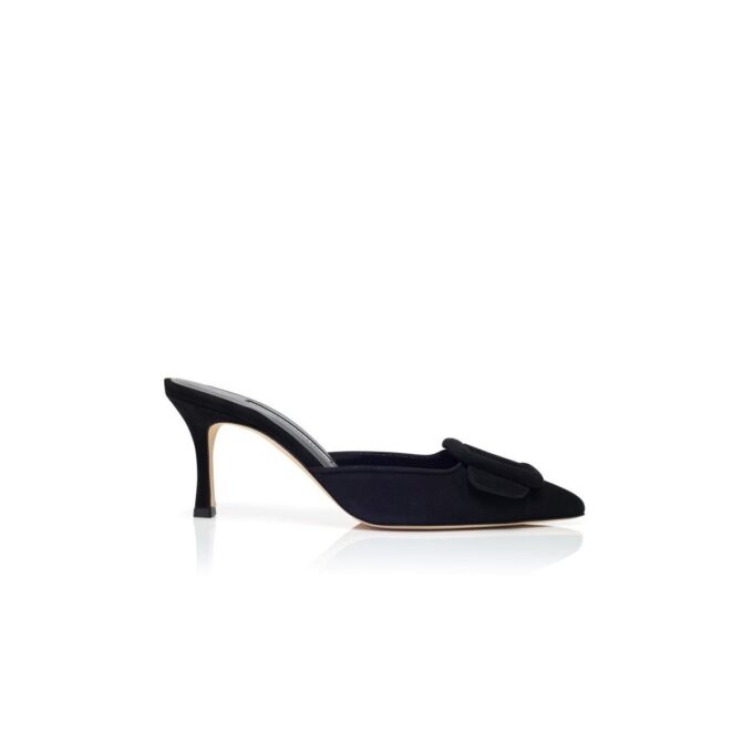 Maysale 70 Sabot in camoscio nero con fibbia Maysale 70 Sabot in camoscio nero con fibbia