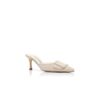 Maysale 70 Sabot in pelle scamosciata color crema chiaro con fibbia Maysale 70 Sabot in pelle scamosciata color crema chiaro con fibbia