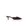 Maysale Sabot con tacco basso in pelle scamosciata bordeaux Maysale Sabot con tacco basso in pelle scamosciata bordeaux