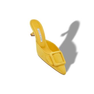 Maysale Sabot in camoscio giallo con fibbia Maysale Sabot in camoscio giallo con fibbia